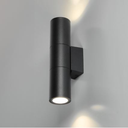 Väli seinavalgusti 2xGU10/35W/230V IP54 ümmargune must