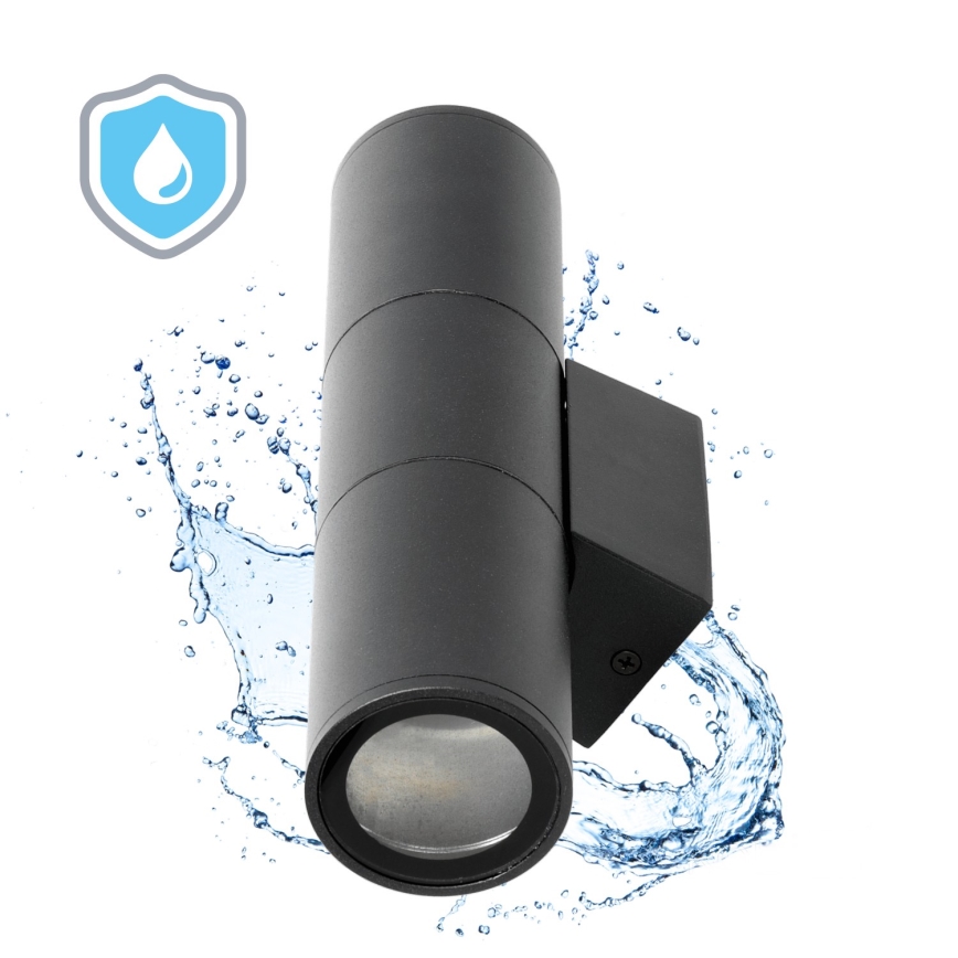 Väli seinavalgusti 2xGU10/35W/230V IP54 ümmargune must