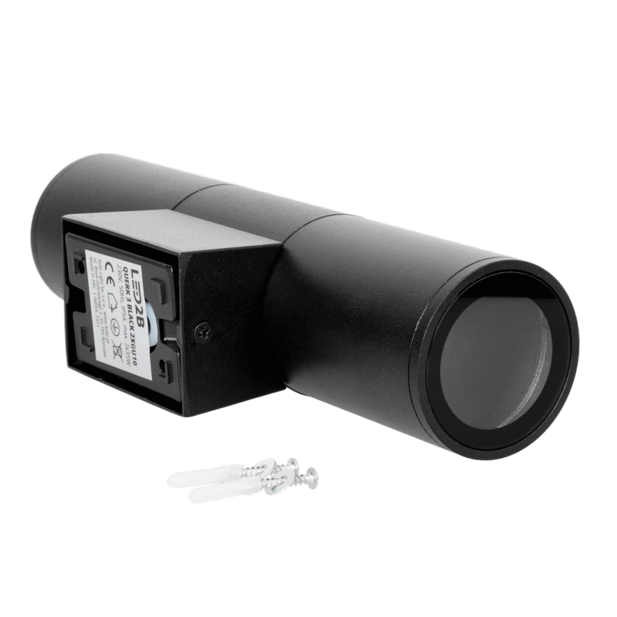 Väli seinavalgusti 2xGU10/35W/230V IP54 ümmargune must
