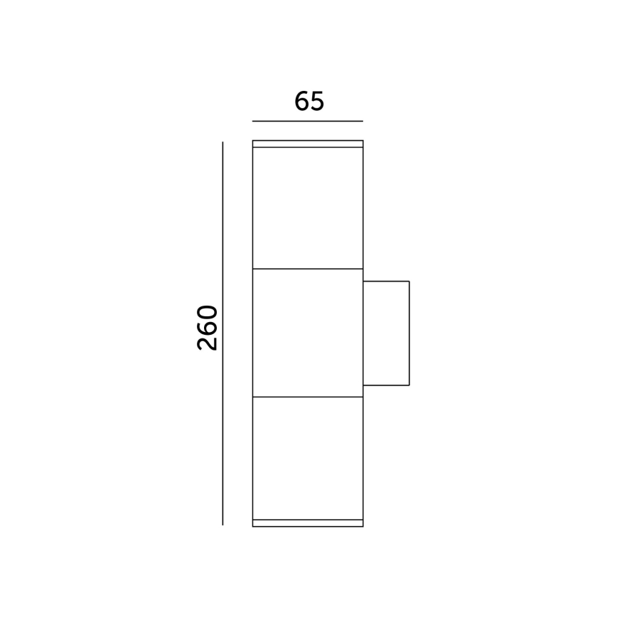 Väli seinavalgusti 2xGU10/35W/230V IP54 ümmargune must