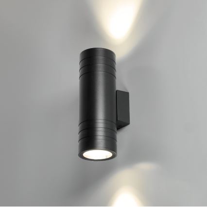 Väli seinavalgusti 2xGU10/35W/230V IP54 ümmargune must