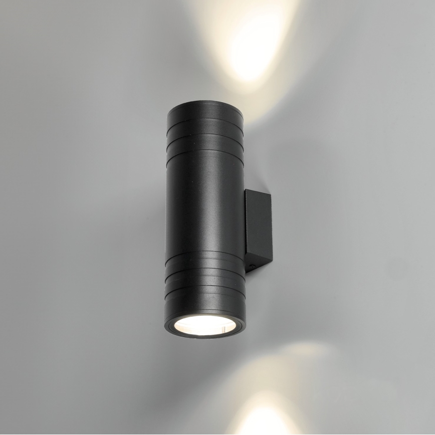 Väli seinavalgusti 2xGU10/35W/230V IP54 ümmargune must