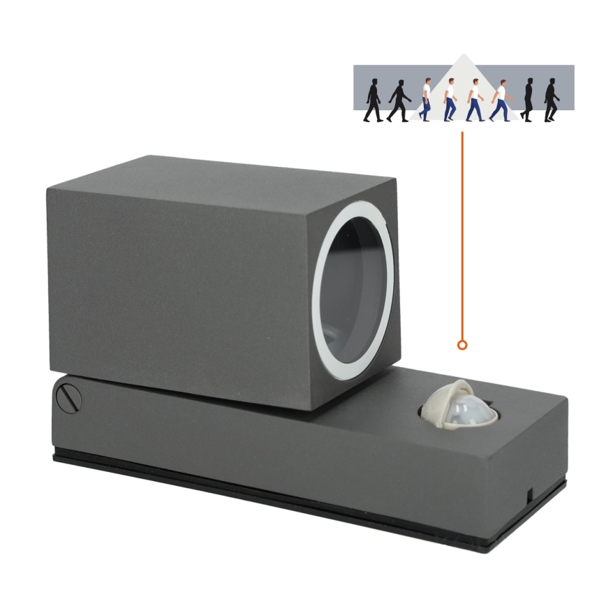 Väli seinavalgusti anduriga QUAZAR 1xGU10/35W/230V IP44 hall
