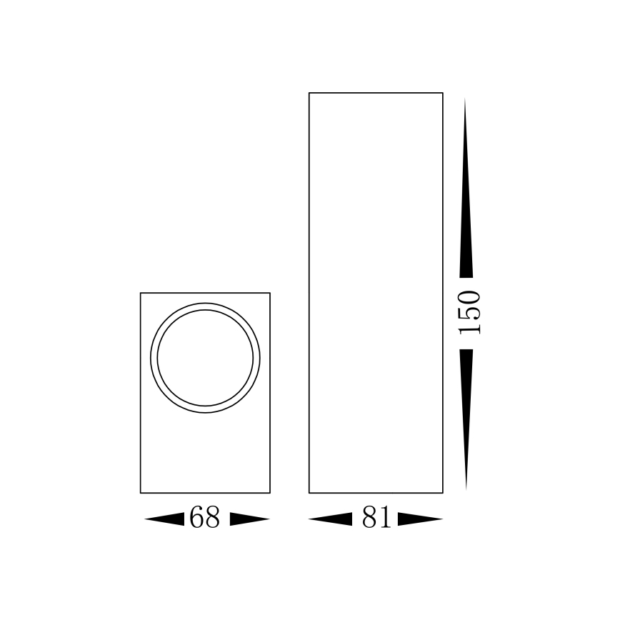 Väli seinavalgusti BOKA 2xGU10/60W/230V IP44 must