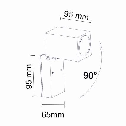 Väli seinavalgusti BOSTON 1xGU10/10W/230V IP44 must
