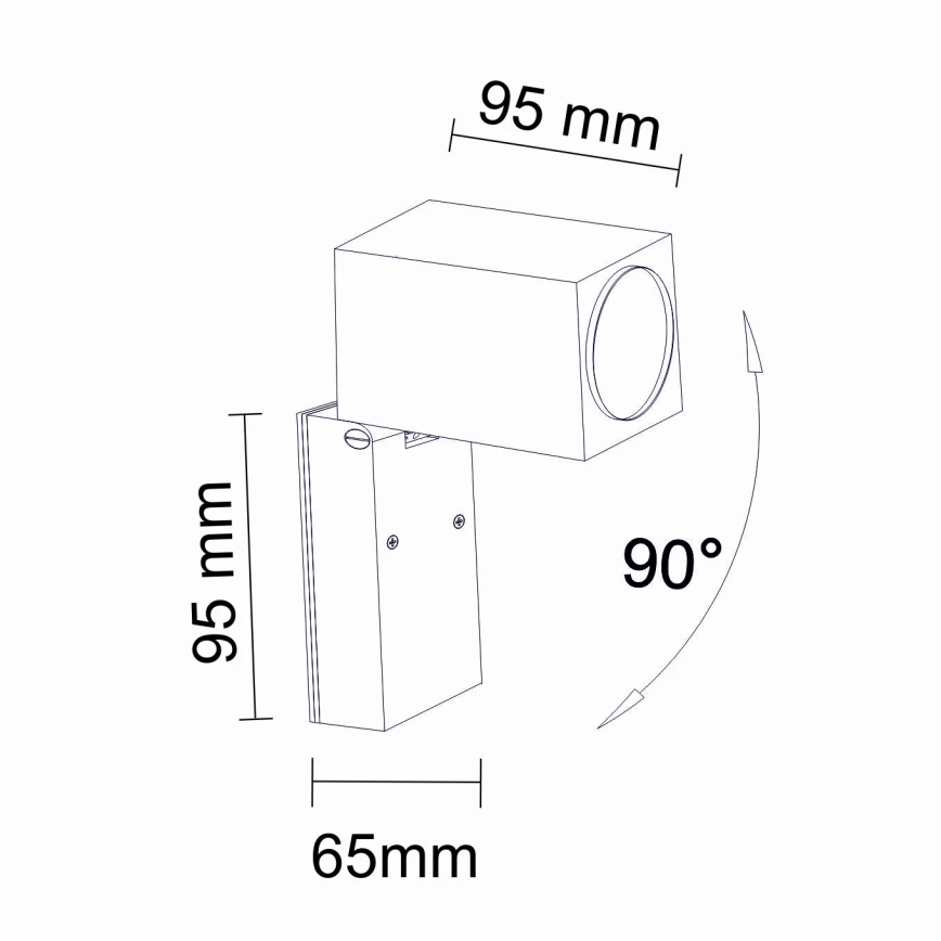 Väli seinavalgusti BOSTON 1xGU10/10W/230V IP44 must