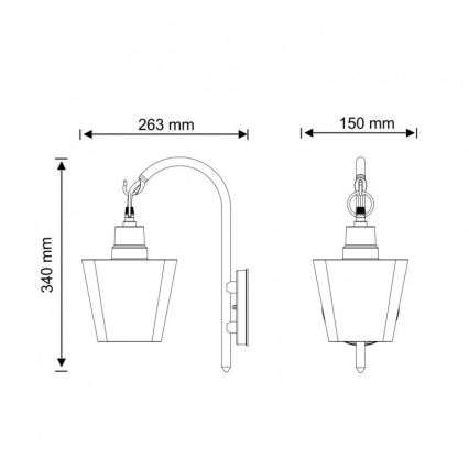 Väli seinavalgusti GIZA 1xE27/10W/230V IP44