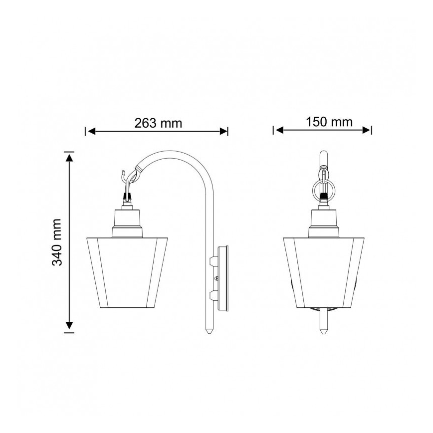 Väli seinavalgusti GIZA 1xE27/10W/230V IP44