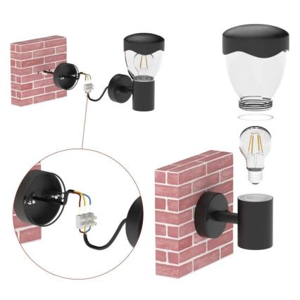 Väli seinavalgusti koos anduriga ARTEO 1xE27/15W/230V IP44