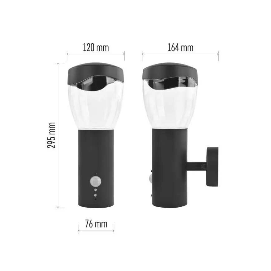 Väli seinavalgusti koos anduriga ARTEO 1xE27/15W/230V IP44