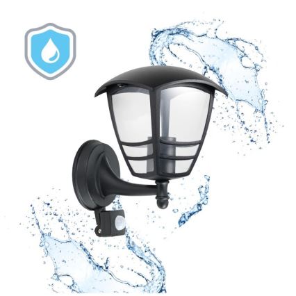 Väli seinavalgusti koos anduriga TEVIO 1xE27/60W/230V IP54 must