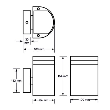 Väli seinavalgusti KORTEK 1xGU10/30W/230V IP54 hall