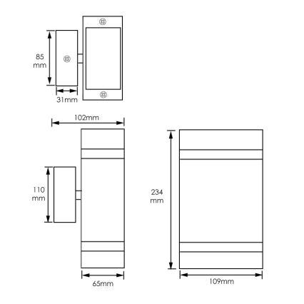 Väli seinavalgusti LITEK 2xGU10/30W/230V IP44 must