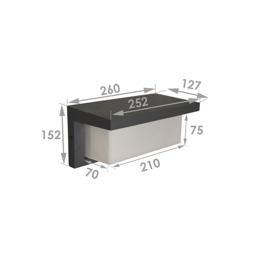 Väli seinavalgusti NEELY 1xE27/12W/230V IP54 must