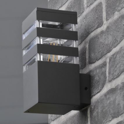 Väli seinavalgusti TEKSAS 1xE27/12W/230V IP44 antratsiit