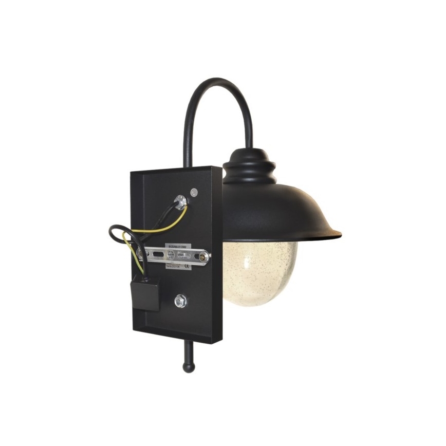 Väli seinavalgusti ZUNA 1xE27/60W/230V IP44 must
