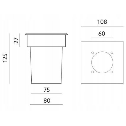 Väli sissesõiduteevalgusti ENTRADA1 1xGU10/50W/230V IP65
