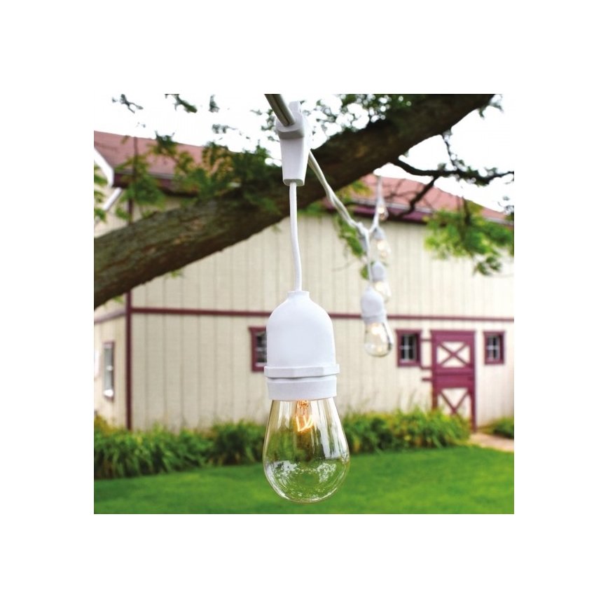 Väli valguskett 15xE27/10W/230V 15 m IP44 valge
