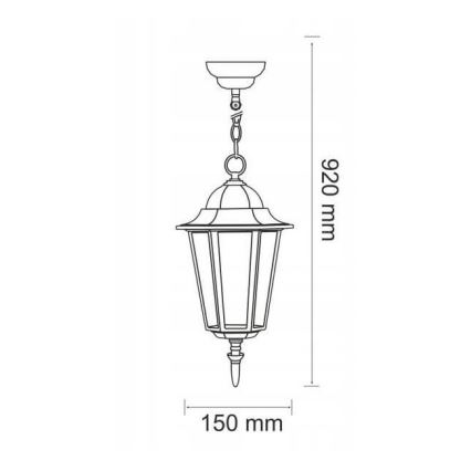 Välilühter 1xE27/20W/230V IP43 must