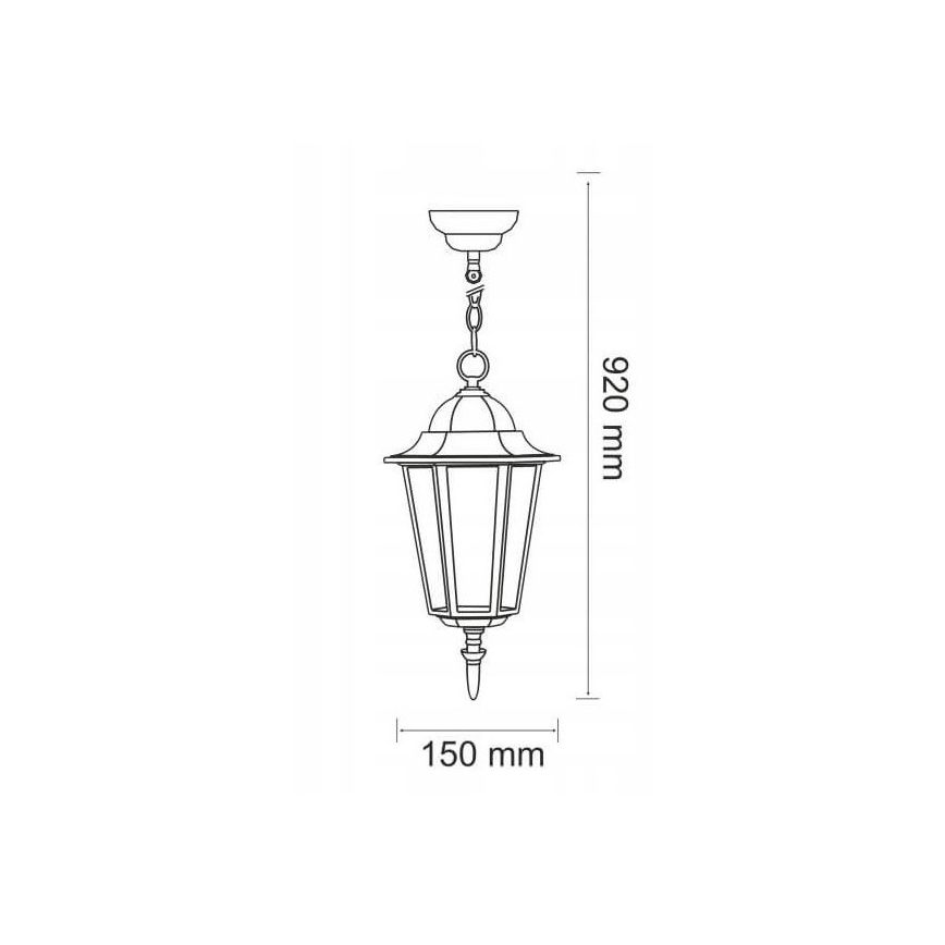 Välilühter 1xE27/20W/230V IP43 must