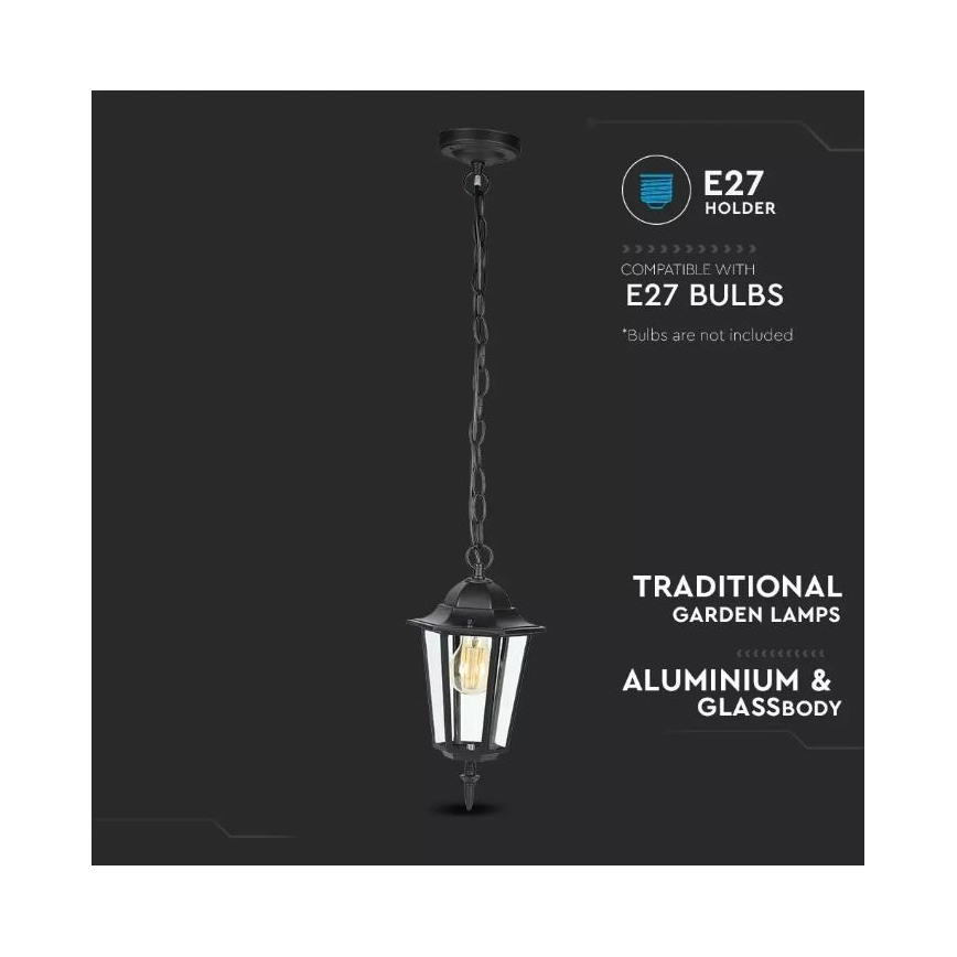 Välilühter 1xE27/40W/230V IP44 must