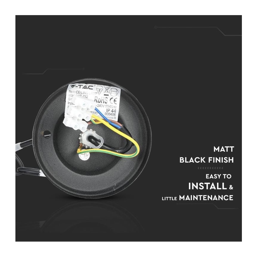Välilühter 1xE27/40W/230V IP44 must