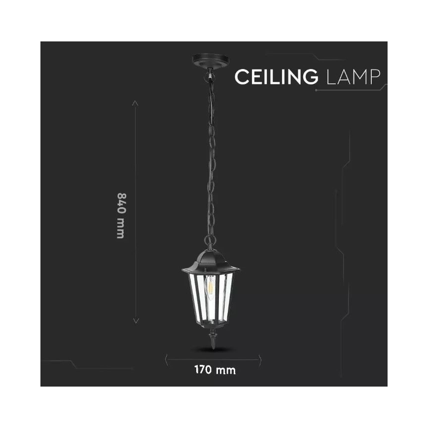 Välilühter 1xE27/40W/230V IP44 must