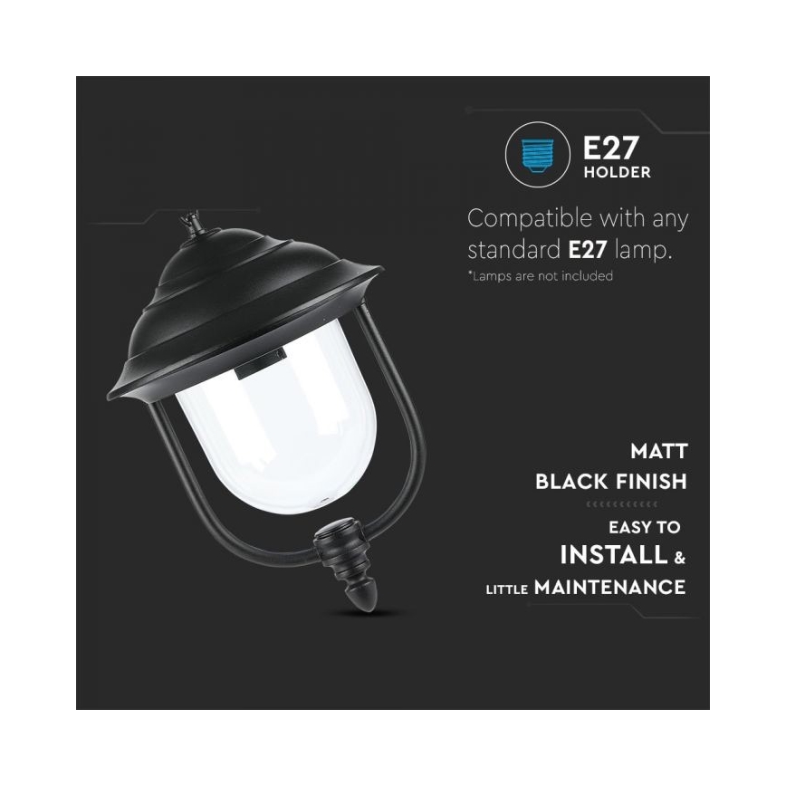Välilühter 1xE27/60W/230V IP44 must