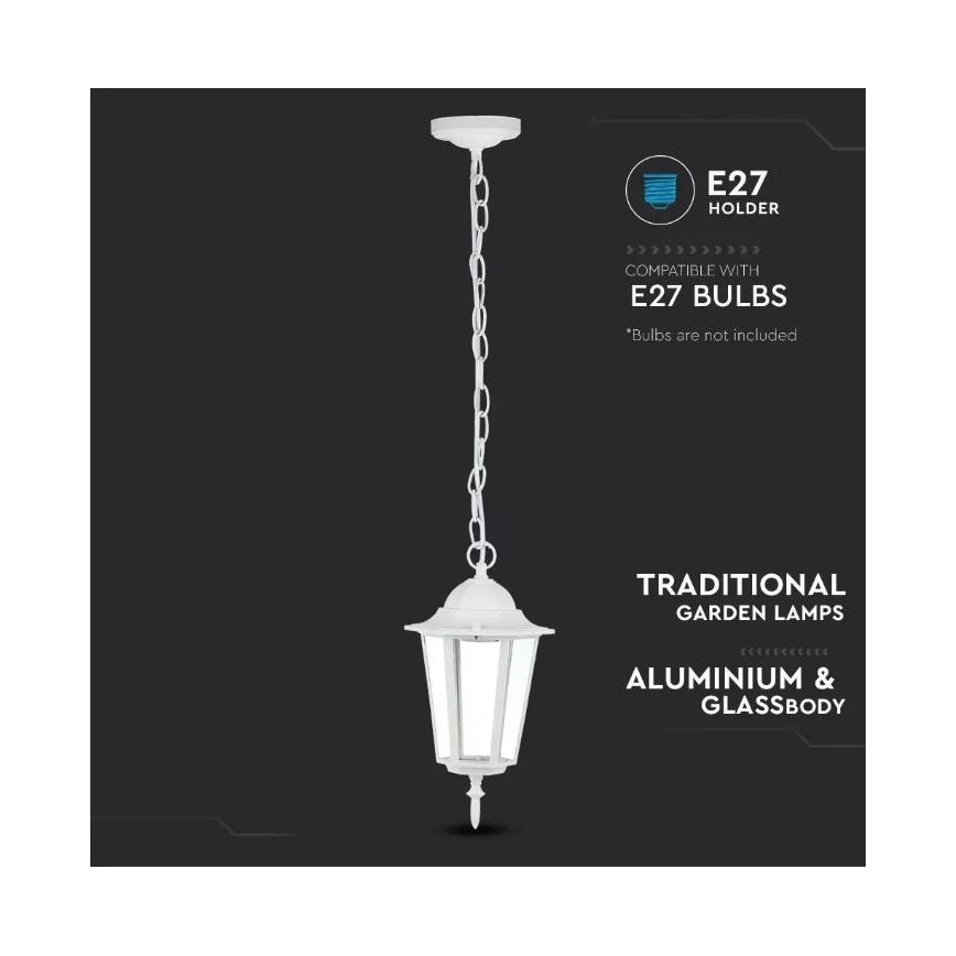 Välilühter 1xE27/60W/230V IP44 valge