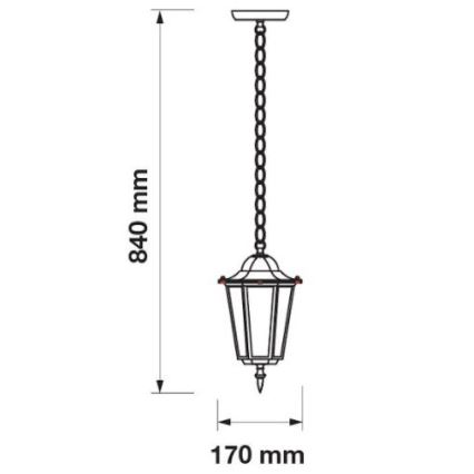 Välilühter 1xE27/60W/230V IP44 valge