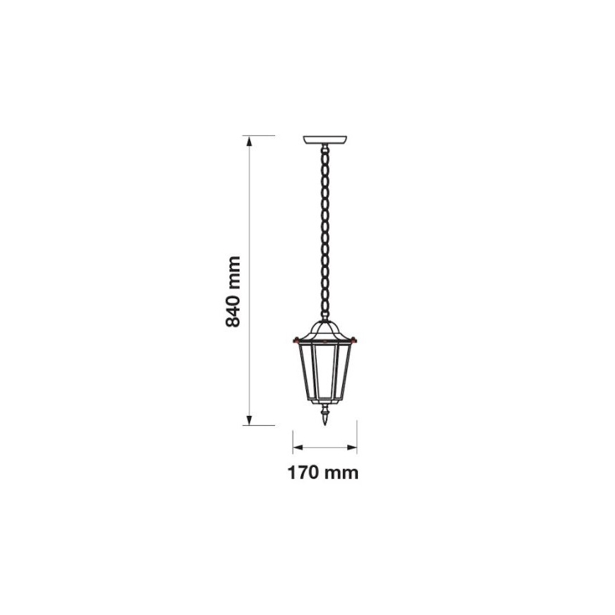 Välilühter 1xE27/60W/230V IP44 valge