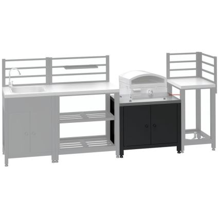 Välismoodul grillialune kapp 80x47x69 cm must/roostevaba teras
