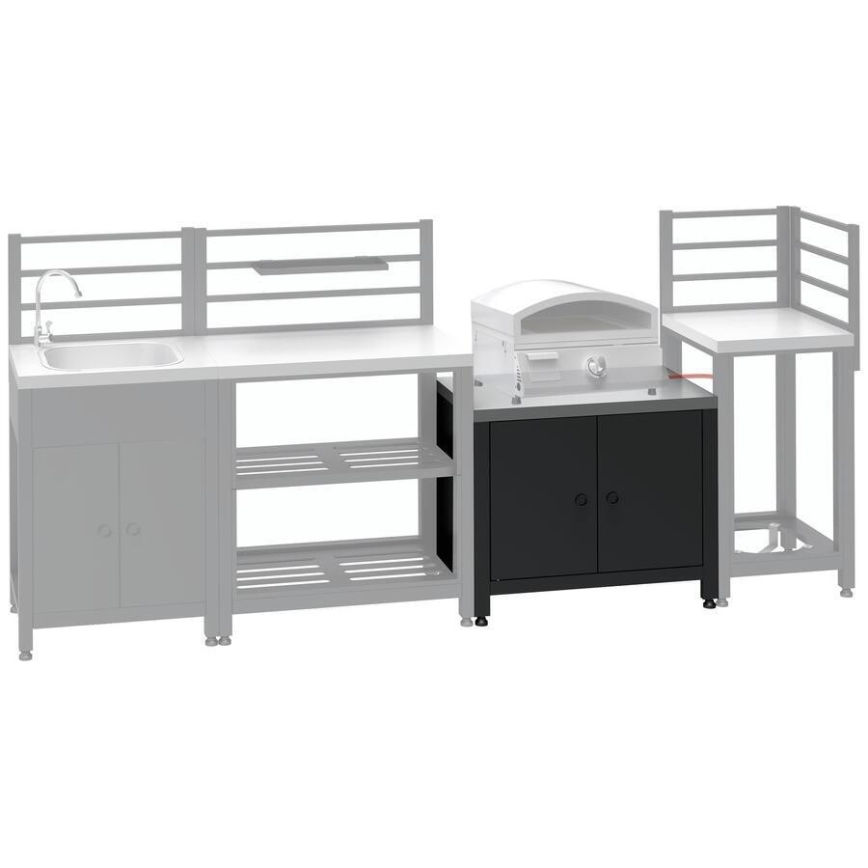 Välismoodul grillialune kapp 80x47x69 cm must/roostevaba teras
