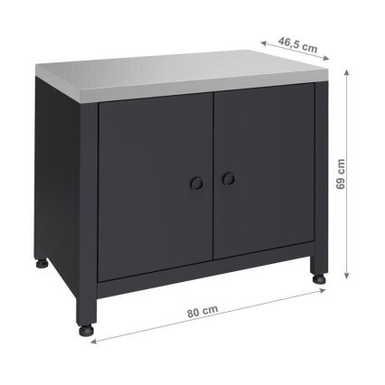 Välismoodul grillialune kapp 80x47x69 cm must/roostevaba teras