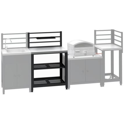 Välismooduli laud 80x47x123 cm must/roostevaba teras