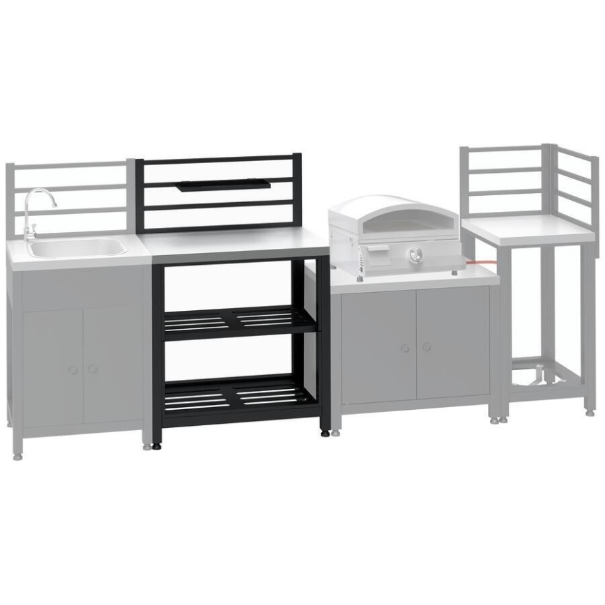 Välismooduli laud 80x47x123 cm must/roostevaba teras