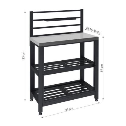Välismooduli laud 80x47x123 cm must/roostevaba teras