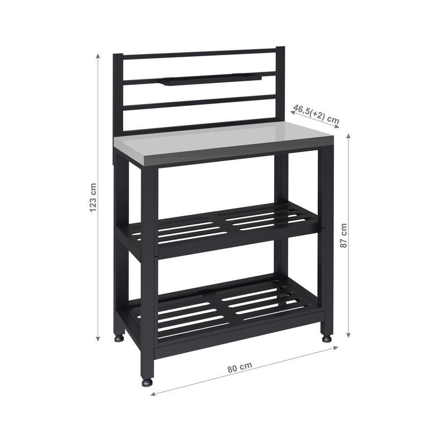 Välismooduli laud 80x47x123 cm must/roostevaba teras