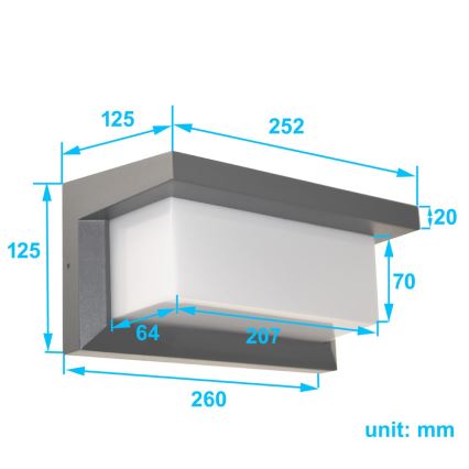 Välisseinale kinnitatav seinavalgusti NEELY 1xE27/50W/230V IP54 antratsiit