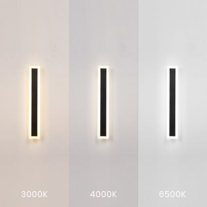 Välisseinale mõeldud LED-seinavalgusti WOW LED/20W/230V 3000/4000/6500K 60 cm IP54 must
