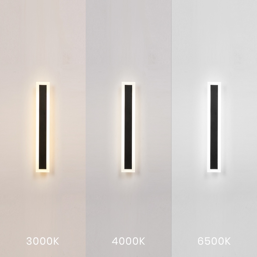 Välisseinale mõeldud LED-seinavalgusti WOW LED/20W/230V 3000/4000/6500K 60 cm IP54 must