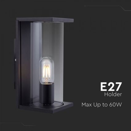 Välisseinale mõeldud seinavalgusti 1xE27/60W/230V IP44, must