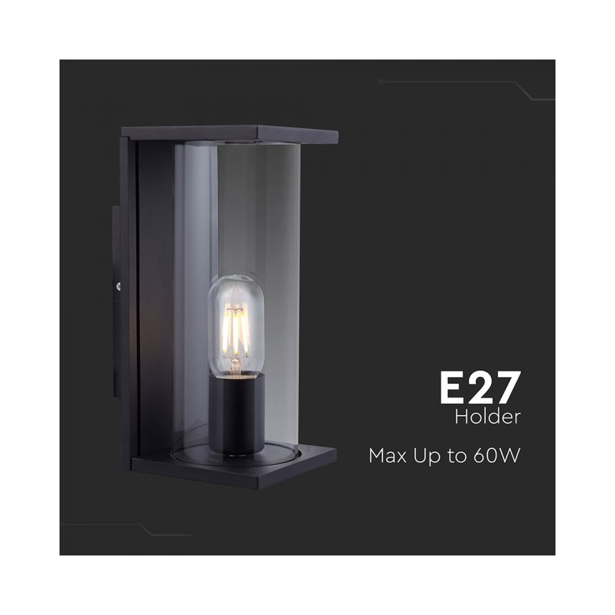 Välisseinale mõeldud seinavalgusti 1xE27/60W/230V IP44, must