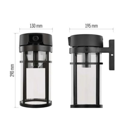 Väline seinavalgusti kaameraga GOSMART 1xE27/15W/230V Wi-Fi IP44