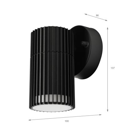 Välisseinale paigaldatav suunatav seinavalgusti LANTHEA 1xGU10/11W/230V IP44 must