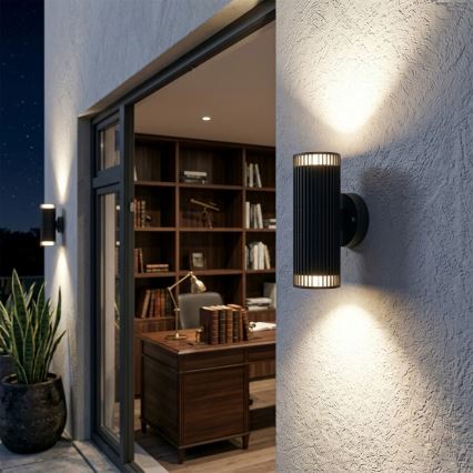 Välisseinale paigaldatav suunav seinavalgusti LANTHEA 2xGU10/11W/230V IP44 must
