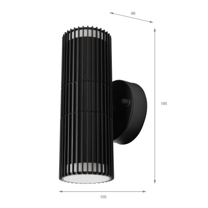 Välisseinale paigaldatav suunav seinavalgusti LANTHEA 2xGU10/11W/230V IP44 must