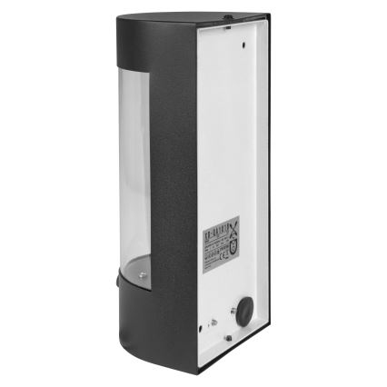 Välisseinale paigaldatav seinavalgusti liikumisanduriga 1xE27/15W/230V IP44 must