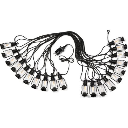 Välistingimustesse mõeldud dekoratiivkett GIRLANDA 20×LED, 20 m, IP44, soe valge