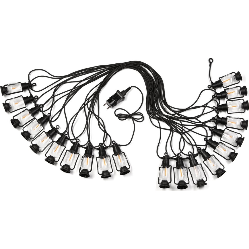 Välistingimustesse mõeldud dekoratiivkett GIRLANDA 20×LED, 20 m, IP44, soe valge